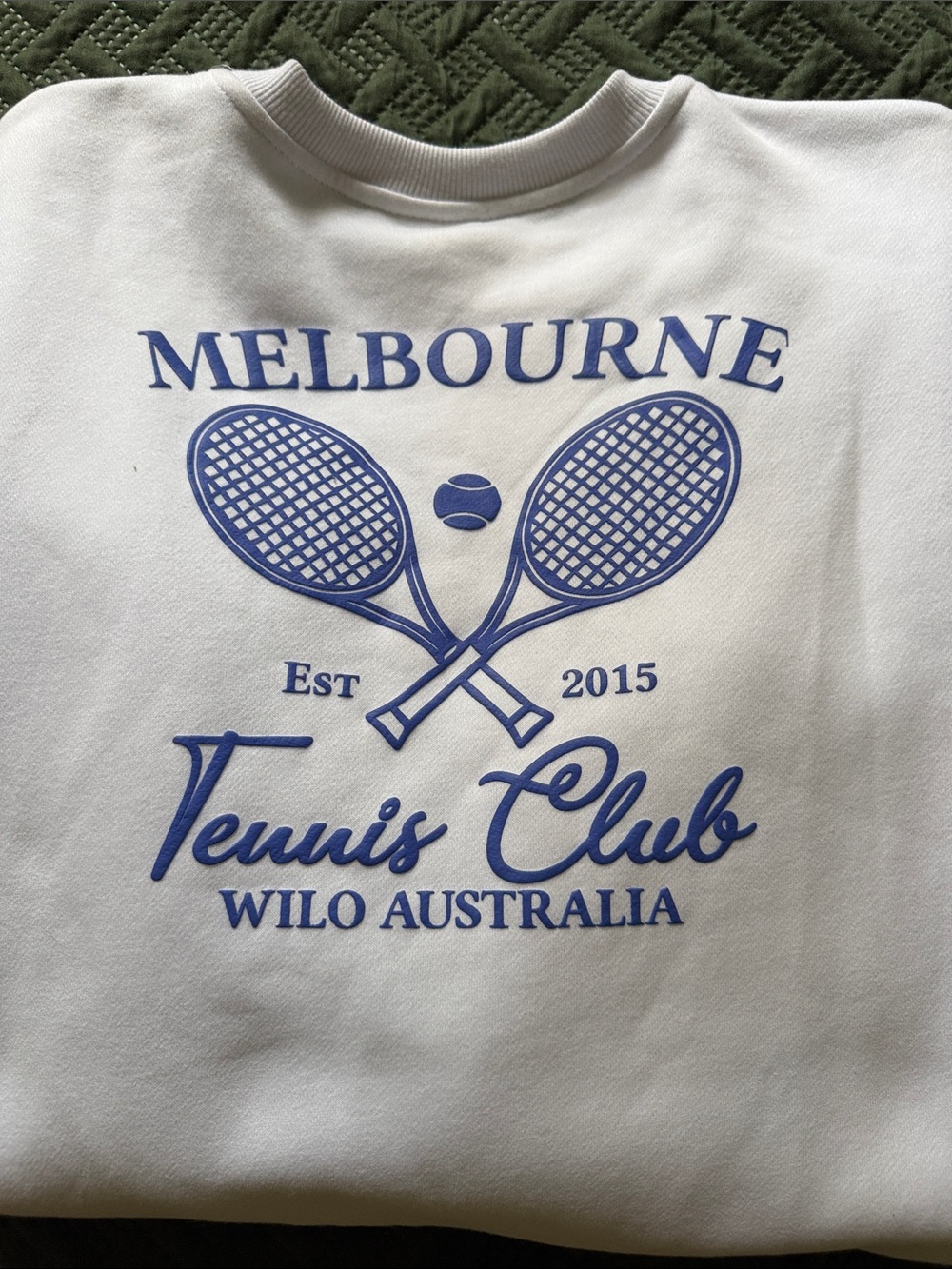 WILO the label White Tennis Club Crewneck Sweatshirt - Picture 2 of 3